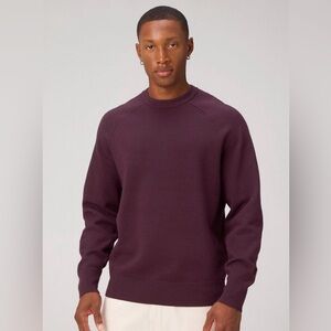 NWT Men’s Fabletics Crewneck Sweater in Plum, size Large